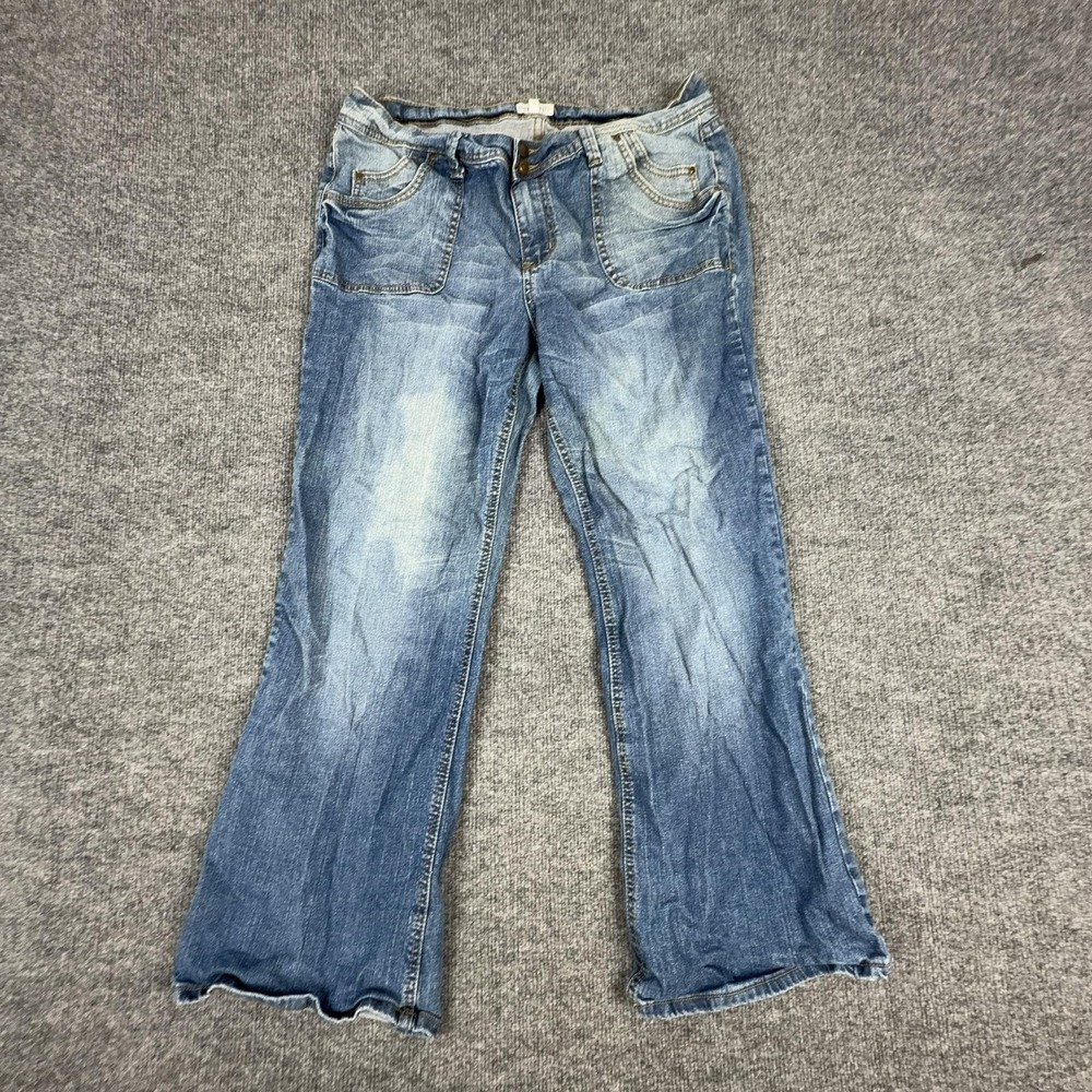Y2K Fashion Bug Jeans Womens 16P Medium Wash Blue Mid Rise Bootcut Stretch Denim